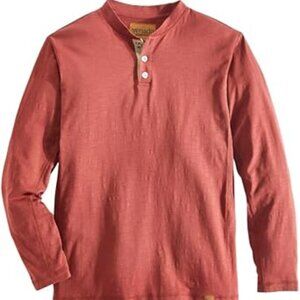 Long Sleeve Flex Henley - Fire Brick Red | Large